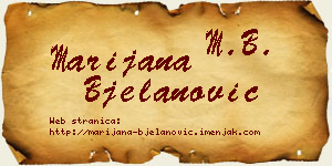 Marijana Bjelanović vizit kartica
